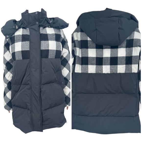 Woolrich Buffalo Check Water Repellent Puffy Down Coat Jacket NWOT - Picture 2 of 16